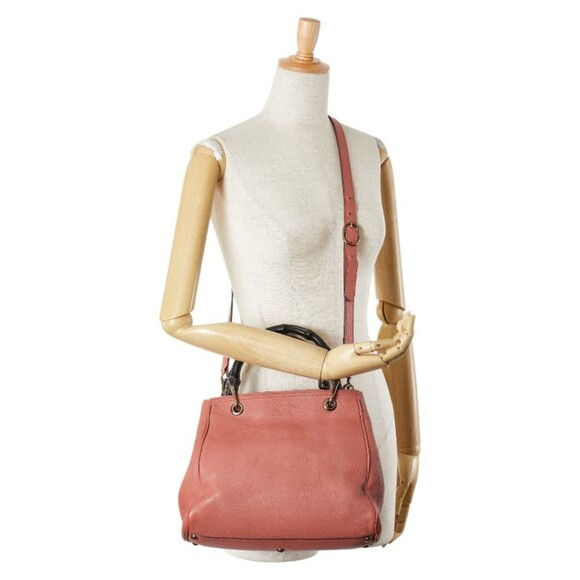 GUCCI Pink Leather Bamboo Shoulder Bag - Picture 16 of 16